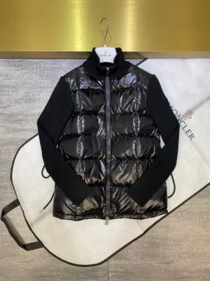 남성 여성 겨울 다운 재킷 라이트 퍼프 코트 럭셔리 야외 코트 겉옷 다운 패치 워크 뜨개질 의류 블랙 퍼퍼 자켓