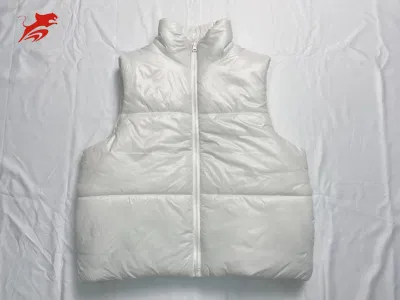 Asiapo 중국 공장 여자 흰색 민소매 겨울 자른 겉옷 따뜻한 스탠드