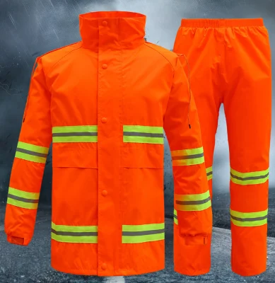 교통 안전 형광 오렌지색 하이 라이트 반사 보호 비옷